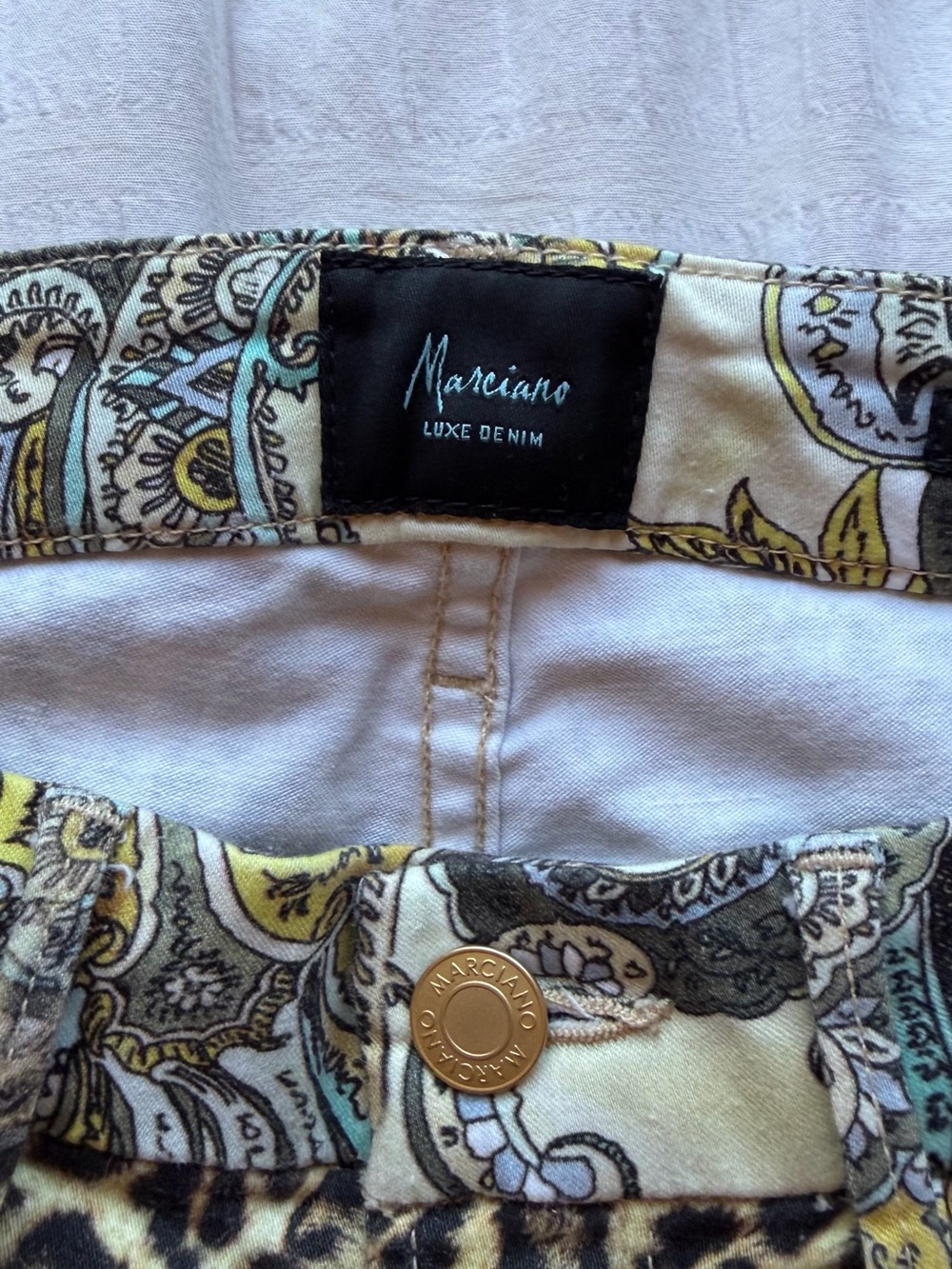 Marciano Leopard & Paisley Skinny Jeans - Brown, Black, Cream, Turquoise - Picture 3 of 9